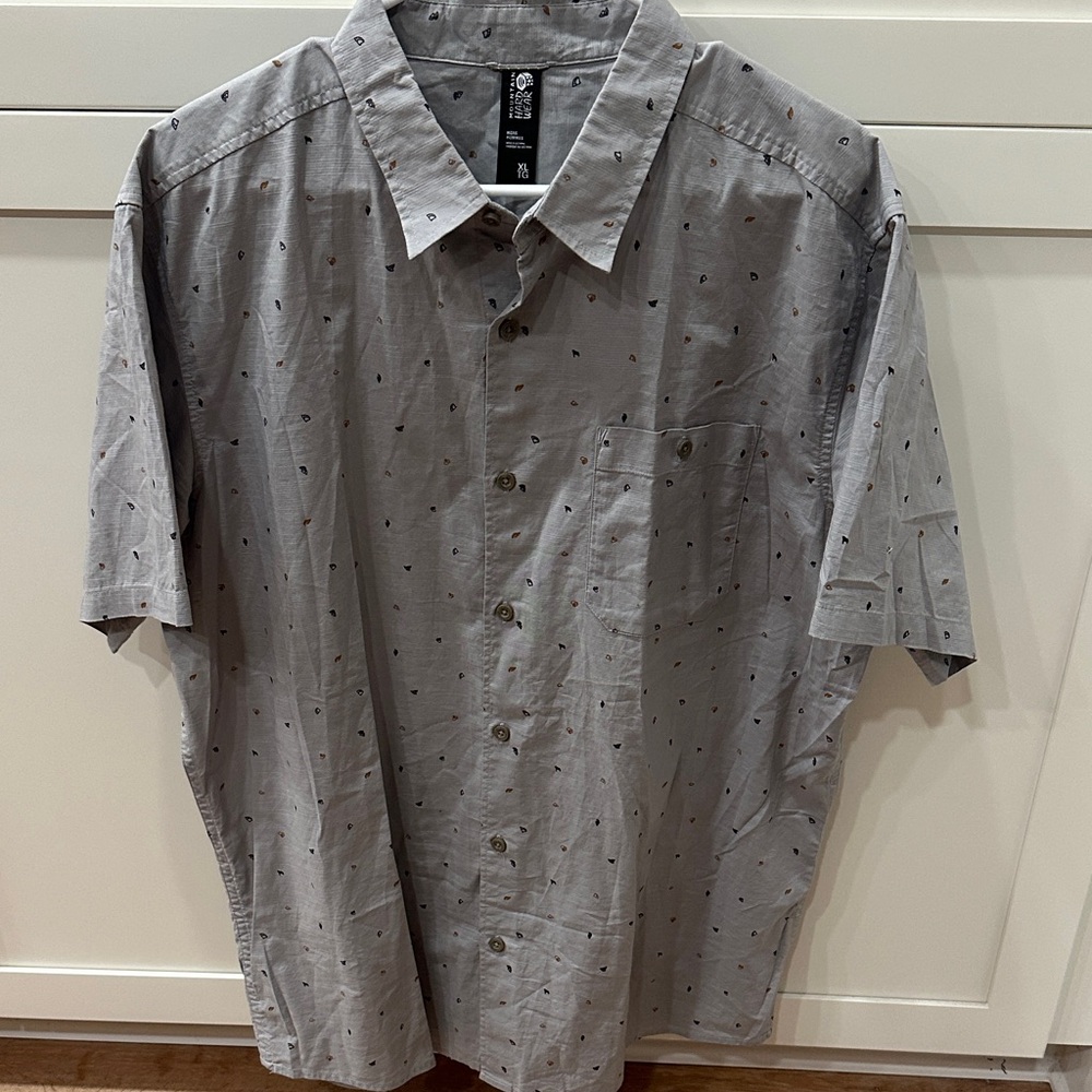 Mountain Hardwear Gray Patterned Button-Down Shirt XL